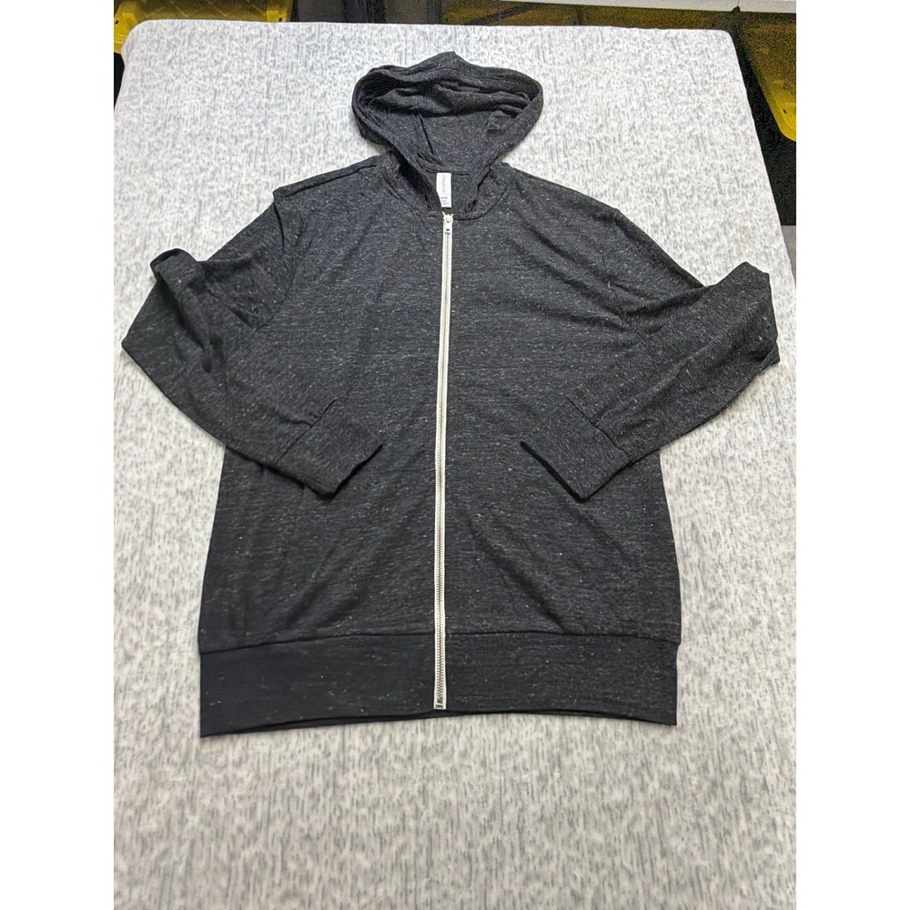 Alternative Apparel 1970E1 Eco-Jersey Full Zip Hoodie Charcoal Heather Gray Med‎